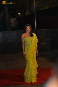 actress priyanka chopra in a green saree at a function