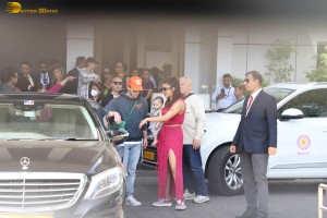 Priyanka Chopra and Nick Jonas at Kalina Airport with their daughter Malti Marie Chopra Jonas