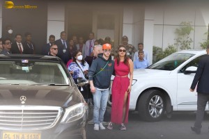 Priyanka Chopra and Nick Jonas at Kalina Airport with their daughter Malti Marie Chopra Jonas