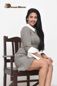 Priyanka Jawalkar in a Grey Dress with White Collar and Cuffs