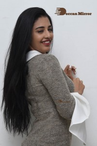 Priyanka Jawalkar in a Grey Dress with White Collar and Cuffs