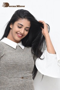 Priyanka Jawalkar in a Grey Dress with White Collar and Cuffs