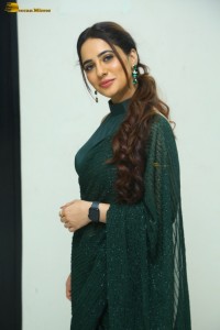 indian actress priyanka rewri hot photoshoot in a green saree