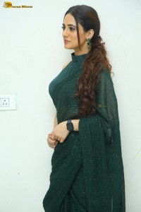 indian actress priyanka rewri hot photoshoot in a green saree