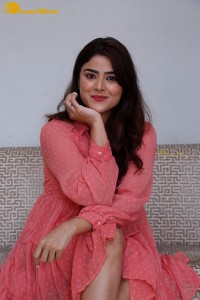 Telugu heroine Priyanka Sharma in a pink dress