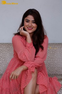 Telugu heroine Priyanka Sharma in a pink dress