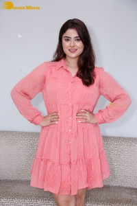 Telugu heroine Priyanka Sharma in a pink dress