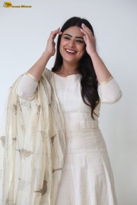 actress priyanka sharma sweet looks in a white salwar