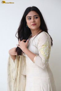 actress priyanka sharma sweet looks in a white salwar
