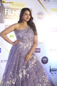 actress Pujita Ponnada shines in a light purple dress at the filmfare awards