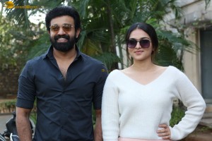 Siju Wilson and Kayadu Lohar appear in the press meet of Telugu film Puli