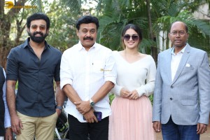 Siju Wilson and Kayadu Lohar appear in the press meet of Telugu film Puli