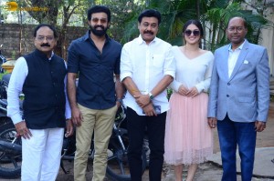 Siju Wilson and Kayadu Lohar appear in the press meet of Telugu film Puli