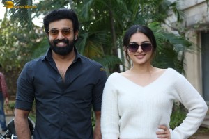 Siju Wilson and Kayadu Lohar appear in the press meet of Telugu film Puli