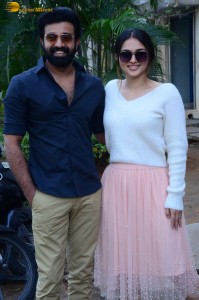 Siju Wilson and Kayadu Lohar appear in the press meet of Telugu film Puli