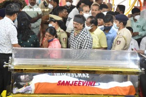 Crowds and Celebrities pay their last respects to Puneeth Rajkumar at the Kanteerava Stadium in Karnataka