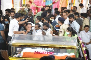 Crowds and Celebrities pay their last respects to Puneeth Rajkumar at the Kanteerava Stadium in Karnataka
