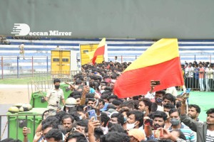 Crowds and Celebrities pay their last respects to Puneeth Rajkumar at the Kanteerava Stadium in Karnataka