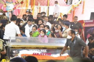 Crowds and Celebrities pay their last respects to Puneeth Rajkumar at the Kanteerava Stadium in Karnataka