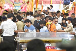 Crowds and Celebrities pay their last respects to Puneeth Rajkumar at the Kanteerava Stadium in Karnataka