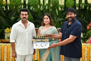 Ram Charan and Janhvi Kapoor’s movie launched by Chiranjeevi and Boney Kapoor
