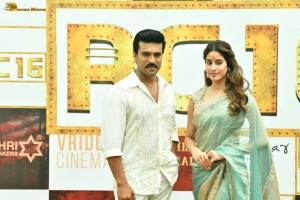 Ram Charan and Janhvi Kapoor’s movie launched by Chiranjeevi and Boney Kapoor