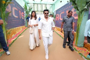 Ram Charan and Janhvi Kapoor’s movie launched by Chiranjeevi and Boney Kapoor