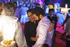 RRR Party hosted by Sri Venkateswara Creations was attended by Jr NTR, Ram Charan Teja and S.S. Rajamouli