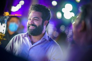 RRR Party hosted by Sri Venkateswara Creations was attended by Jr NTR, Ram Charan Teja and S.S. Rajamouli