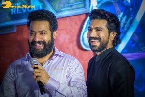 RRR Party hosted by Sri Venkateswara Creations was attended by Jr NTR, Ram Charan Teja and S.S. Rajamouli