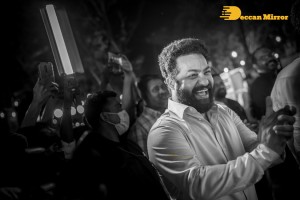 RRR Party hosted by Sri Venkateswara Creations was attended by Jr NTR, Ram Charan Teja and S.S. Rajamouli