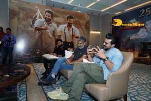 Ram Charan Teja, Jr NTR and SS Rajamouli at RRR Press Meet on March 15, 2022