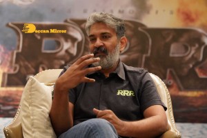 Ram Charan Teja, Jr NTR and SS Rajamouli at RRR Press Meet on March 15, 2022