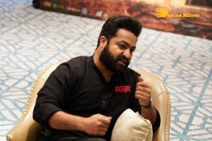 Ram Charan Teja, Jr NTR and SS Rajamouli at RRR Press Meet on March 15, 2022