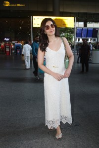 actress Raashi Khanna in a white dress spotted at mumbai airport