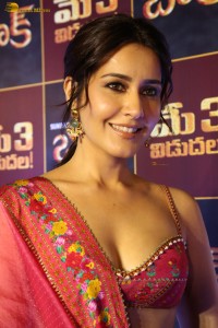 actress Raashi Khanna cute in a red lehenga choli