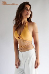 Raashi Khanna Photoshoot in Yellow Top and White Pants