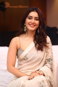 Raashi Khanna looking beautiful in a Saree at Three Roses OTT Show Event