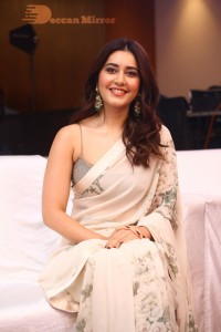 Raashi Khanna looking beautiful in a Saree at Three Roses OTT Show Event