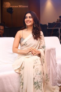 Raashi Khanna looking beautiful in a Saree at Three Roses OTT Show Event