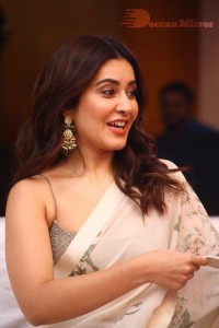Raashi Khanna looking beautiful in a Saree at Three Roses OTT Show Event