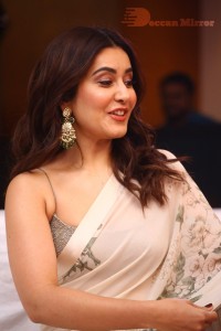 Raashi Khanna looking beautiful in a Saree at Three Roses OTT Show Event
