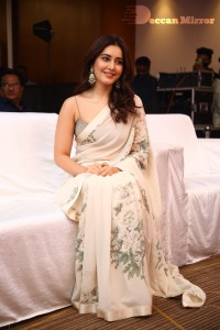 Raashi Khanna looking beautiful in a Saree at Three Roses OTT Show Event
