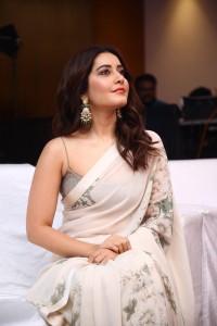 Raashi Khanna looking beautiful in a Saree at Three Roses OTT Show Event