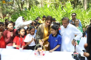 Actress Raashi Khanna celebrates her 34th Birthday with kids by planting trees in Mumbai