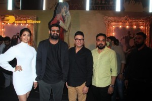 Prabhas and Pooja Hegde at the trailer launch of their movie Radhe Shyam