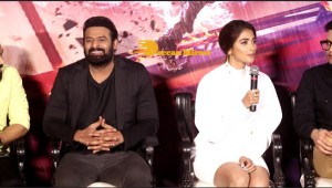 Prabhas and Pooja Hegde at the trailer launch of their movie Radhe Shyam