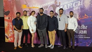 Prabhas and Pooja Hegde at the trailer launch of their movie Radhe Shyam