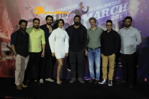 Prabhas and Pooja Hegde at the trailer launch of their movie Radhe Shyam