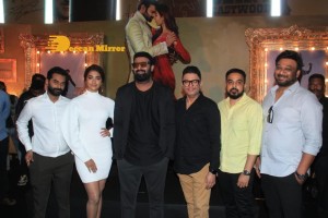 Prabhas and Pooja Hegde at the trailer launch of their movie Radhe Shyam